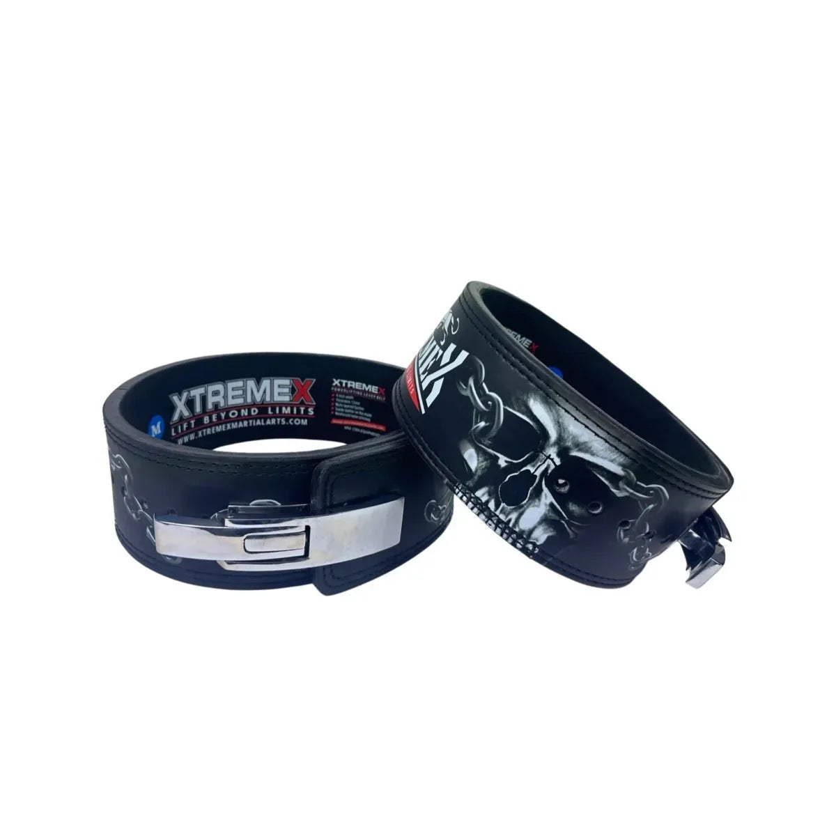 Image of XTREMEX POWERLIFTING 13MM LEVER BELT - IRON SKULL